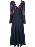 Roberto Cavalli Long Jacquard Dress - Blue