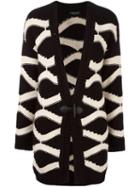 Twin-set Wavy Intarsia Cardigan, Women's, Size: Xs, Black, Wool/acrylic/polyester