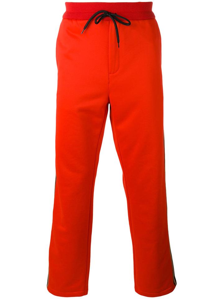 Golden Goose Deluxe Brand Side Stripe Track Pants, Men's, Size: Medium, Red, Cotton/polyamide/polyester