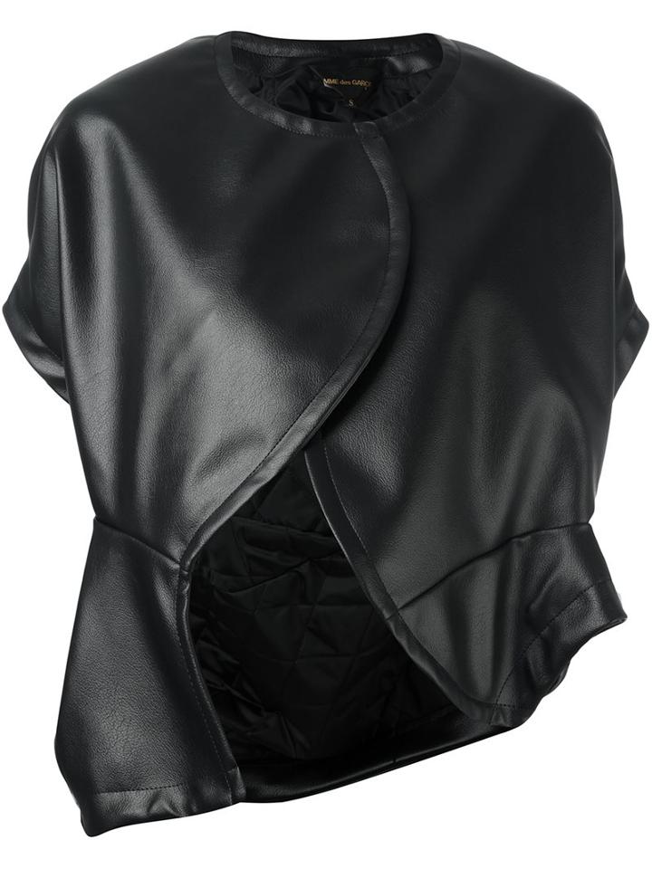 Comme Des Garçons Short-sleeve Stud Jacket, Women's, Size: Medium, Black, Artificial Leather/polyester