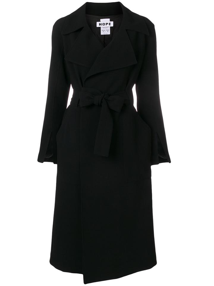 Hope Belted Wrap Coat - Black