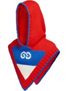 Gucci Logo Detail Knitted Hood - Red