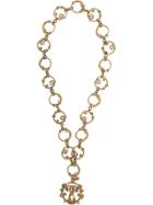 Moschino Roman Double Question Mark Long Necklace - Gold