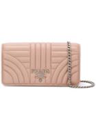 Prada Quilted Chain Wallet - Pink & Purple