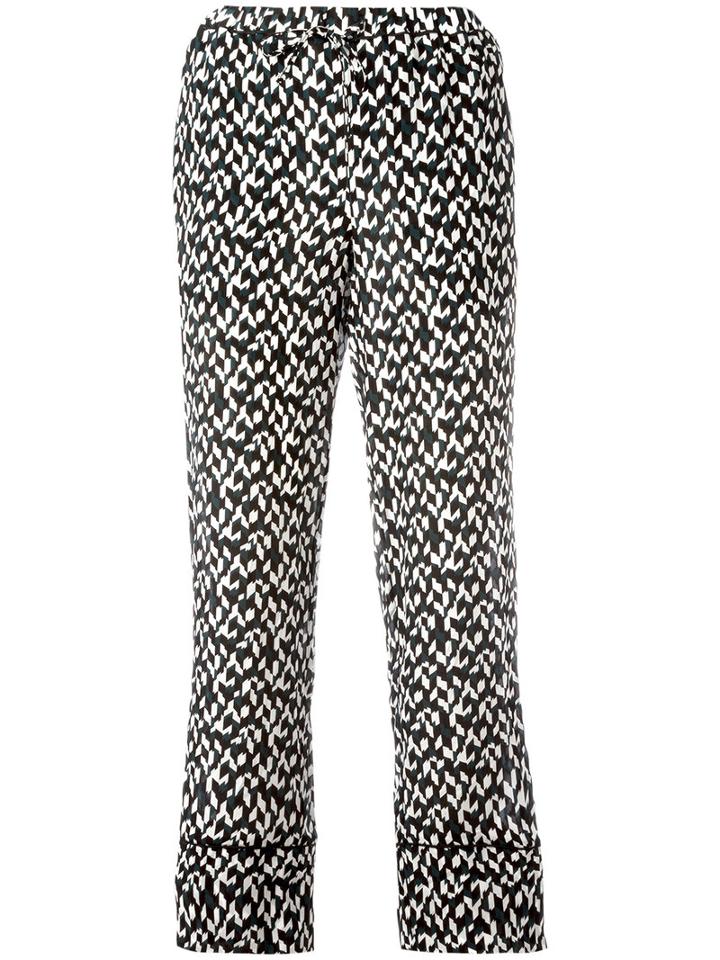 Marni Printed Trousers, Women's, Size: 36, Black, Silk