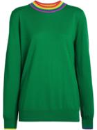 Burberry Stripe Detail Wool Sweater - Green