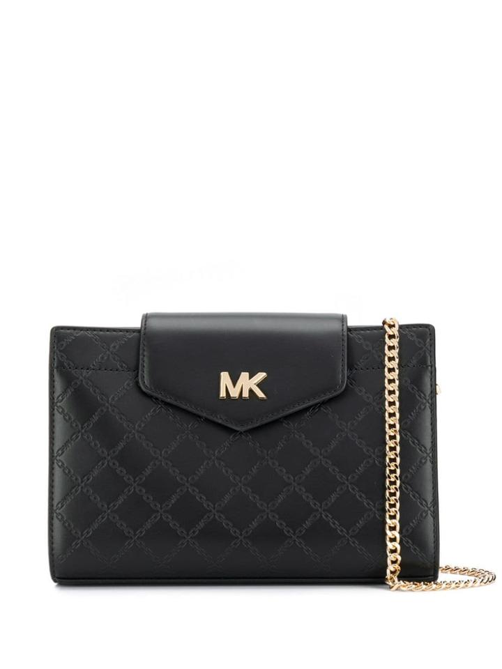 Michael Michael Kors Embossed-chain Crossbody Bag - Black