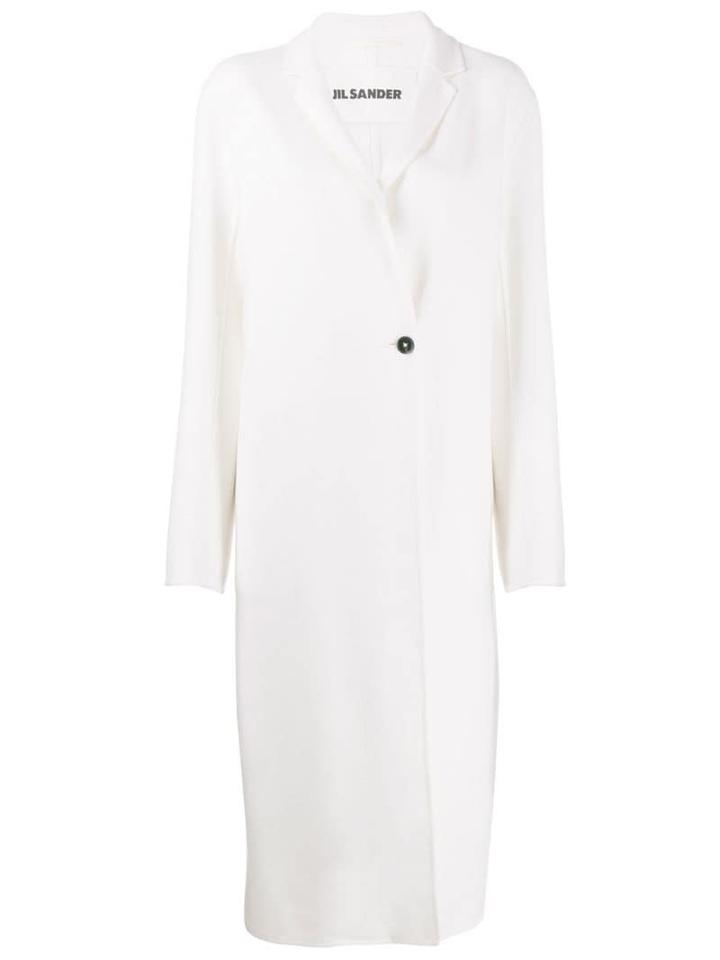Jil Sander Single-breasted Long Coat - White