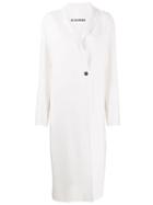 Jil Sander Single-breasted Long Coat - White