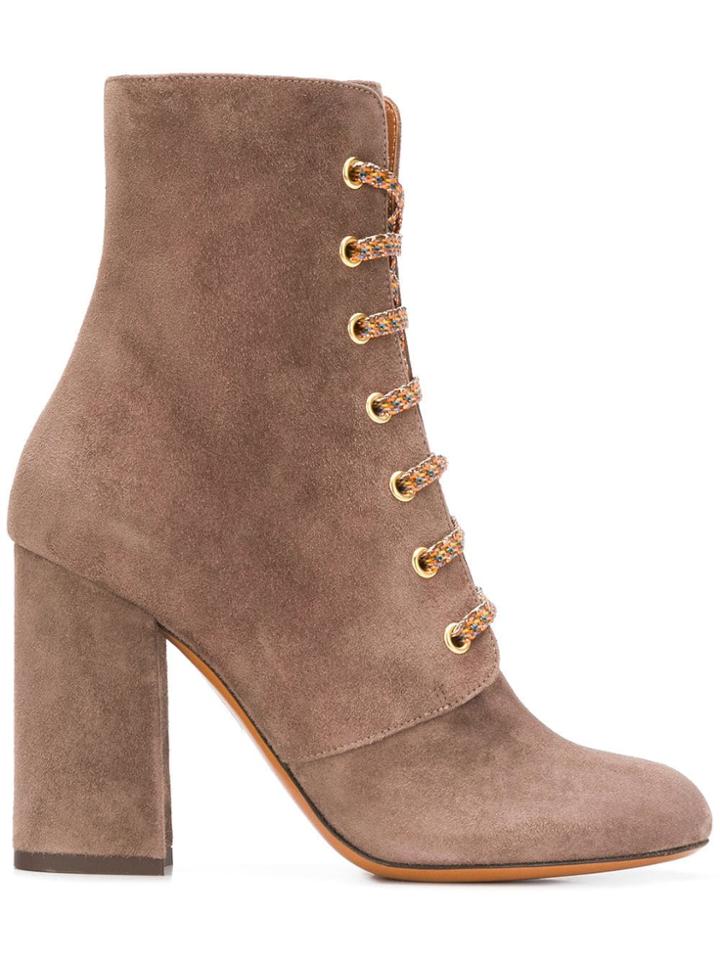 Etro Lace Up Ankle Boots - Brown