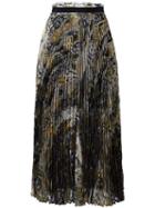 Roberto Cavalli Printed Pleated Skirt, Women's, Size: 38, Silk/polyester