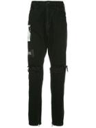 Julius Side Print Cargo Trousers - Black