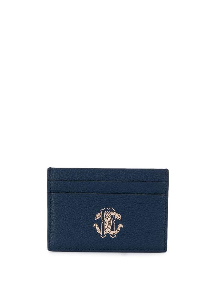 Roberto Cavalli Logo Stamp Cardholder - Blue