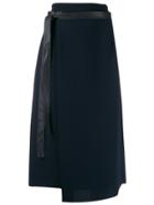 Vince Asymmetric Midi Skirt - Blue