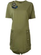 Mr & Mrs Italy Military T-shirt Dress, Women's, Size: 38, Green, Cotton/viscose/polyester