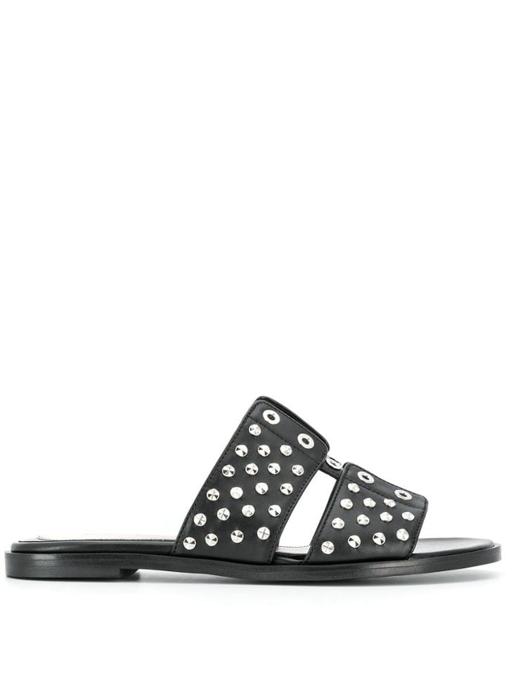 Alexander Mcqueen Stud Embellished Slides - Black