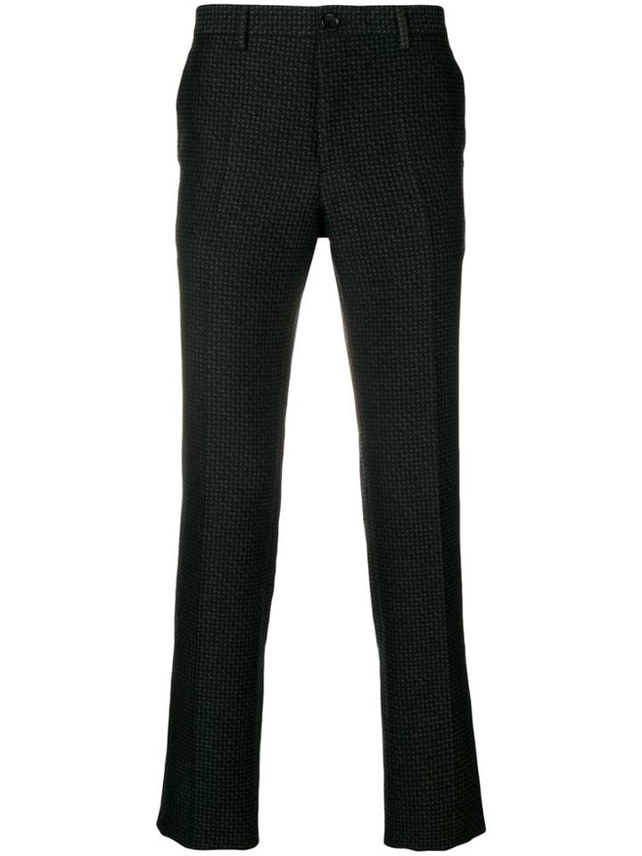 Ps By Paul Smith Patterned Tailored Trousers - Black