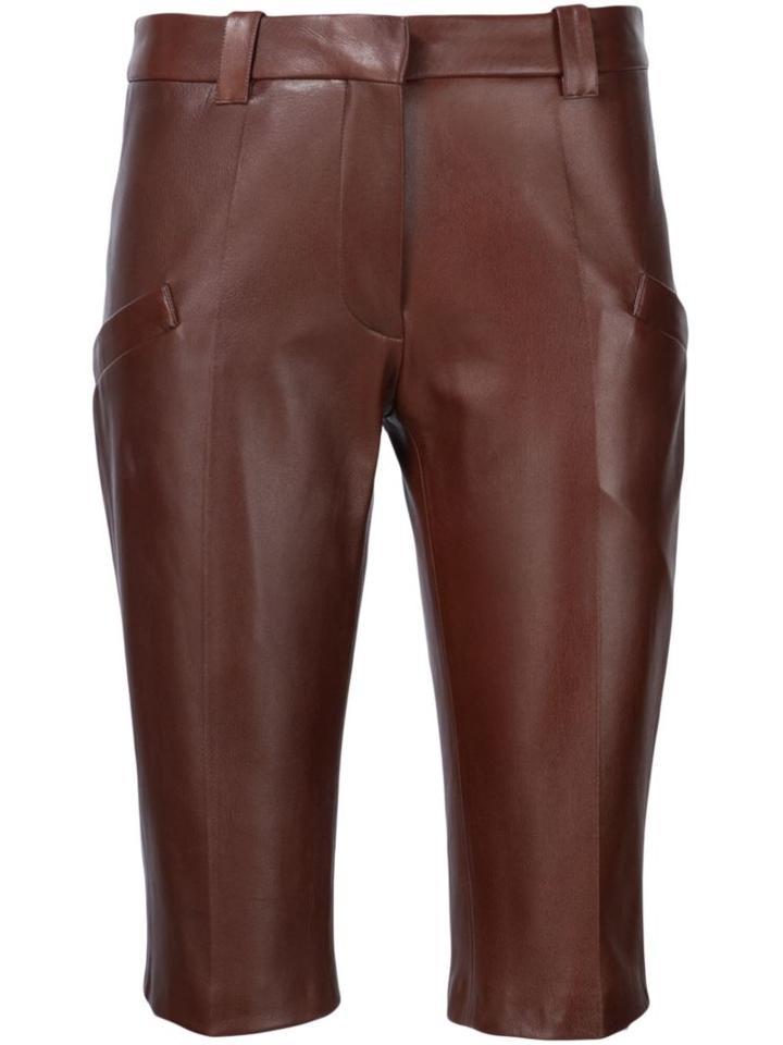 Barbara Bui Classic Knee-length Shorts, Women's, Size: 38, Brown, Lamb Skin