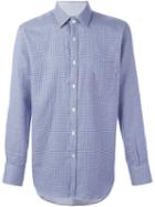 Canali Gingham Check Shirt, Men's, Size: Xxl, Blue, Cotton
