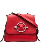 Jw Anderson Scarlet Red Disc Clasp Leather Shoulder Bag