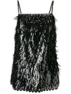 Marco De Vincenzo Fringe Beaded Mini Dress - Black