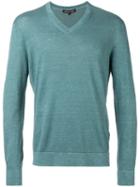 Michael Michael Kors - V-neck Jumper - Men - Cotton/linen/flax - M, Blue, Cotton/linen/flax