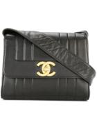 Chanel Vintage Big Cc Plate Shoulder Bag - Black