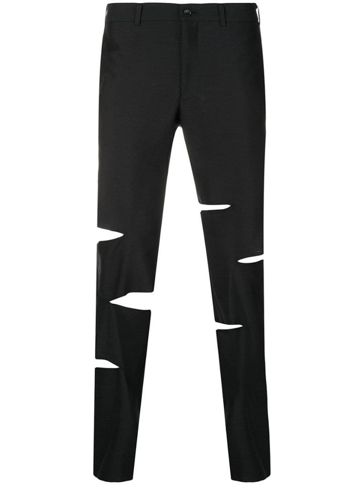 Comme Des Garçons Homme Plus Distressed Trousers - Black