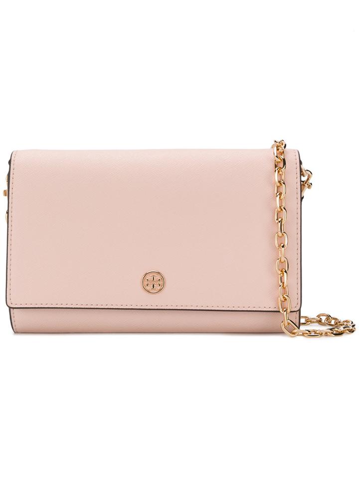 Tory Burch Logo Shoulder Bag - Pink & Purple
