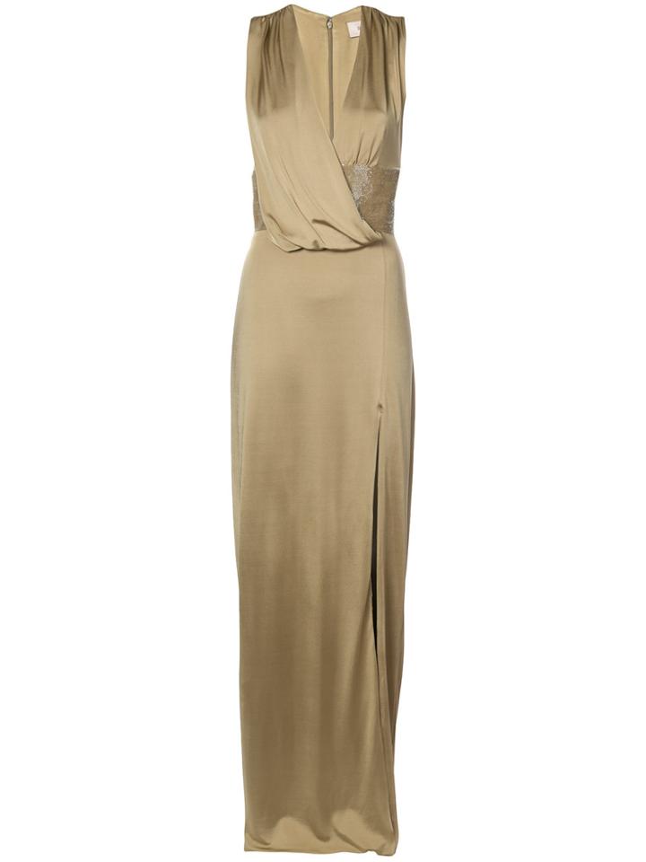 Cushnie Et Ochs V Neck Evening Dress - Nude & Neutrals