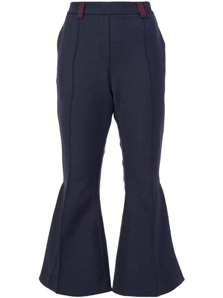 Ellery Flared Cropped Trousers - Blue