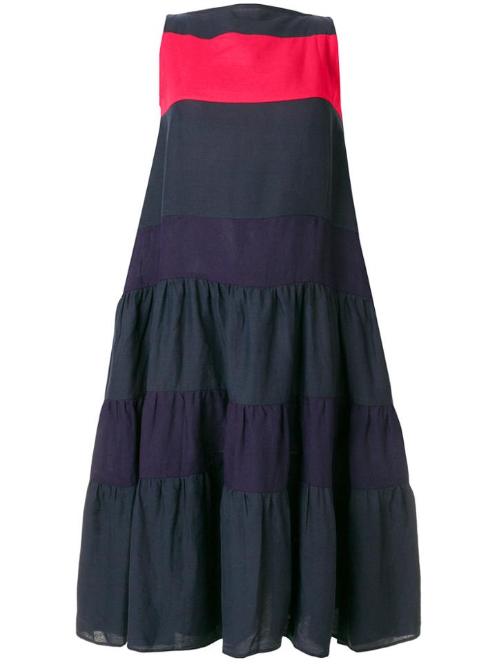 Daniela Gregis Oversized Tiered Maxi Dress - Blue