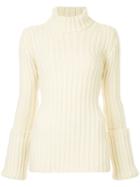 Yohji Yamamoto Pre-owned Turtle Neck Ribbed Jumper - White