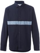 Universal Works Colour Block Shirt, Men's, Size: Xl, Blue, Cotton