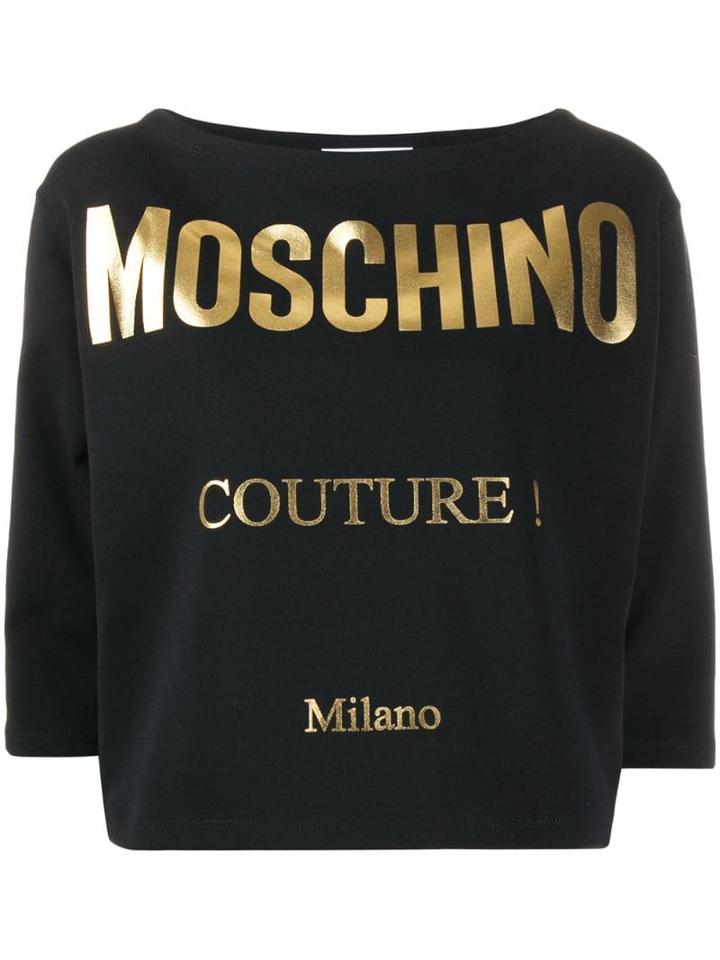 Moschino Gold Printed T-shirt - Black