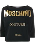 Moschino Gold Printed T-shirt - Black
