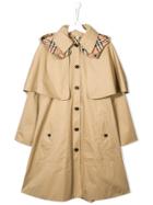Burberry Kids Bethel Layered Trench Coat - Neutrals