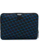 Z Zegna Geometric Pattern Zipped Clutch, Men's, Blue, Polyamide
