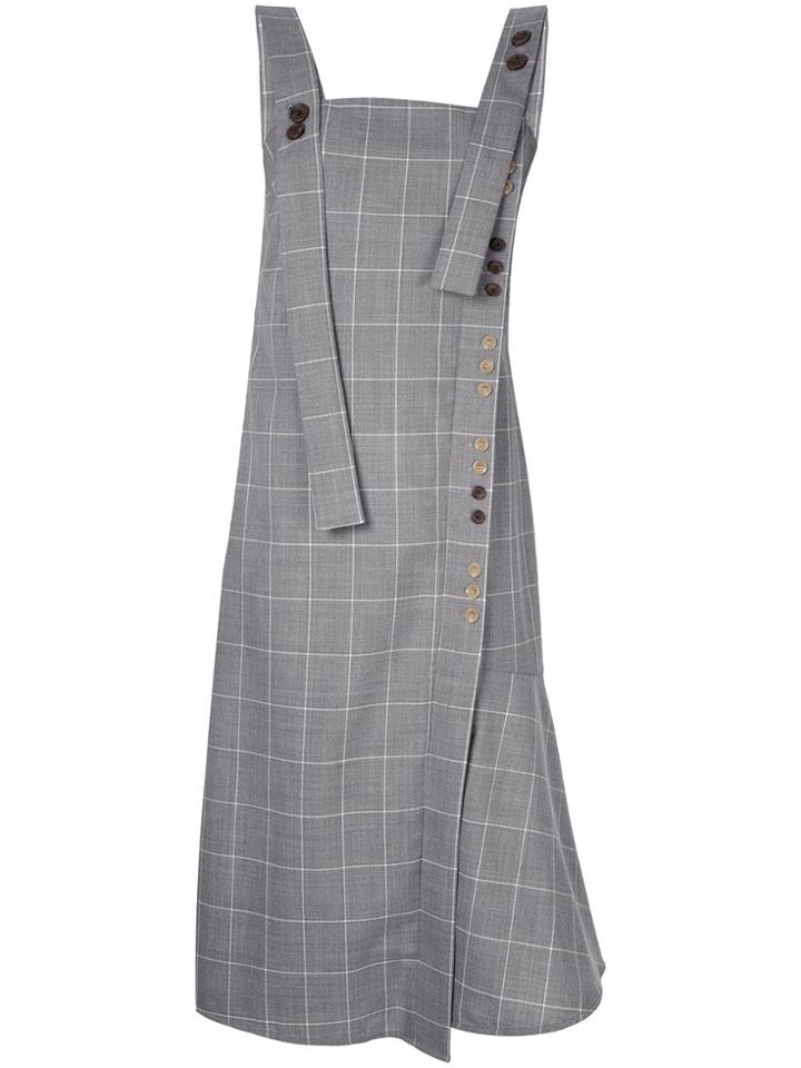Eudon Choi Checked Overall Dress - Grey