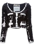 Moschino Sequined Jacket, Women's, Size: 36, Black, Elastodiene/polyester