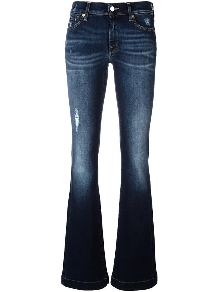 7 For All Mankind 'charlize' Bootcut Jeans, Women's, Size: 25, Blue, Cotton/spandex/elastane/polyester