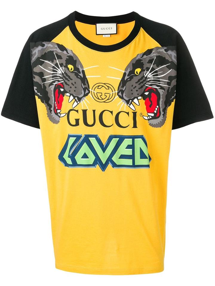 Gucci Tiger Printed T-shirt - Yellow