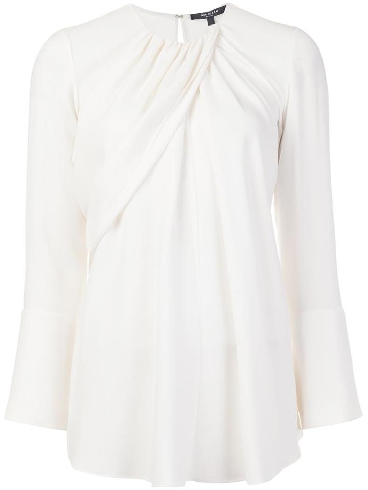 Derek Lam Draped Detail Blouse, Women's, Size: 42, White, Silk/cotton