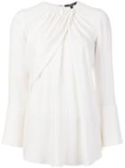 Derek Lam Draped Detail Blouse, Women's, Size: 42, White, Silk/cotton