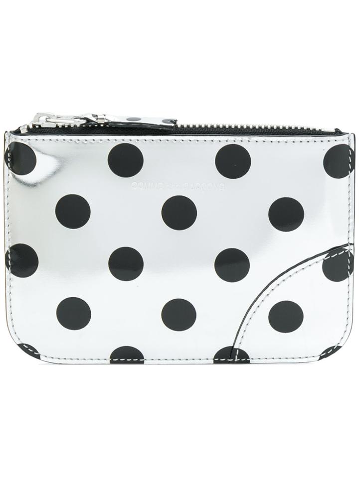 Comme Des Garçons Wallet Polka Dots Print Wallet - Metallic