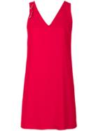 Versus V-neck Safety Pin Dress - Red