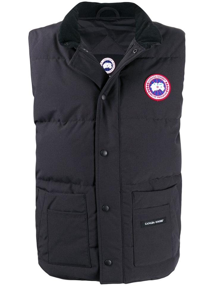 Canada Goose Logo Patch Gilet - Blue