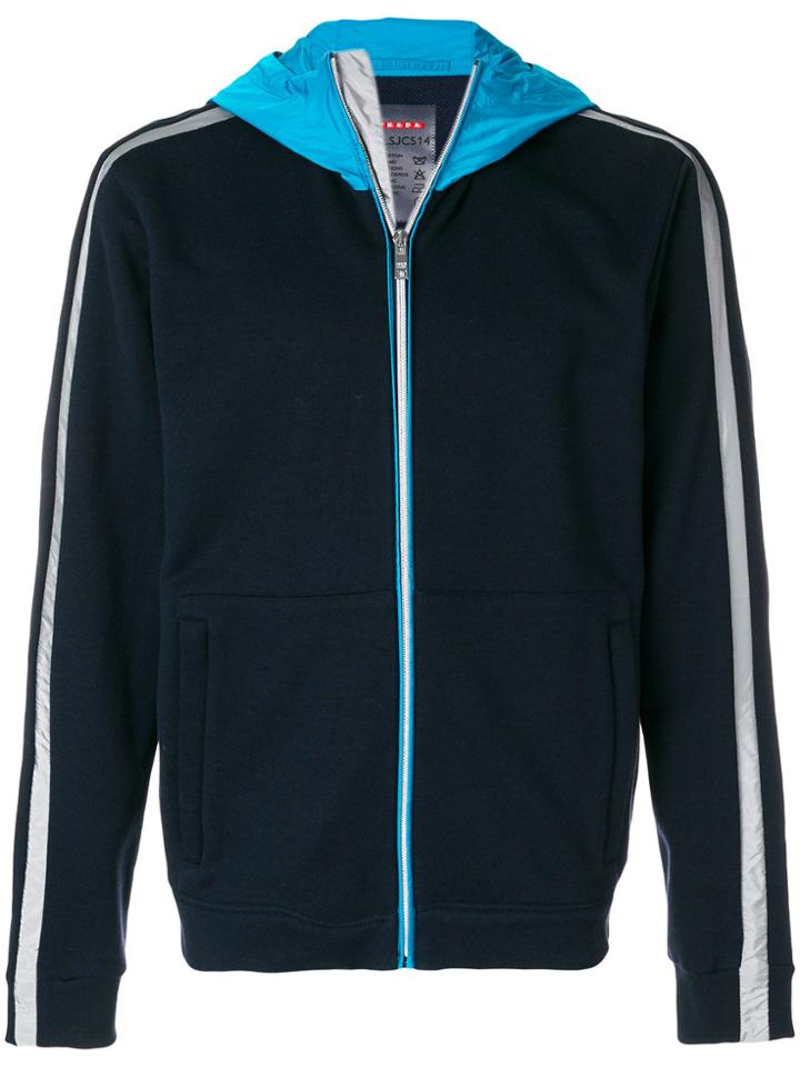 Prada Multi-fabric Hoodie - Blue