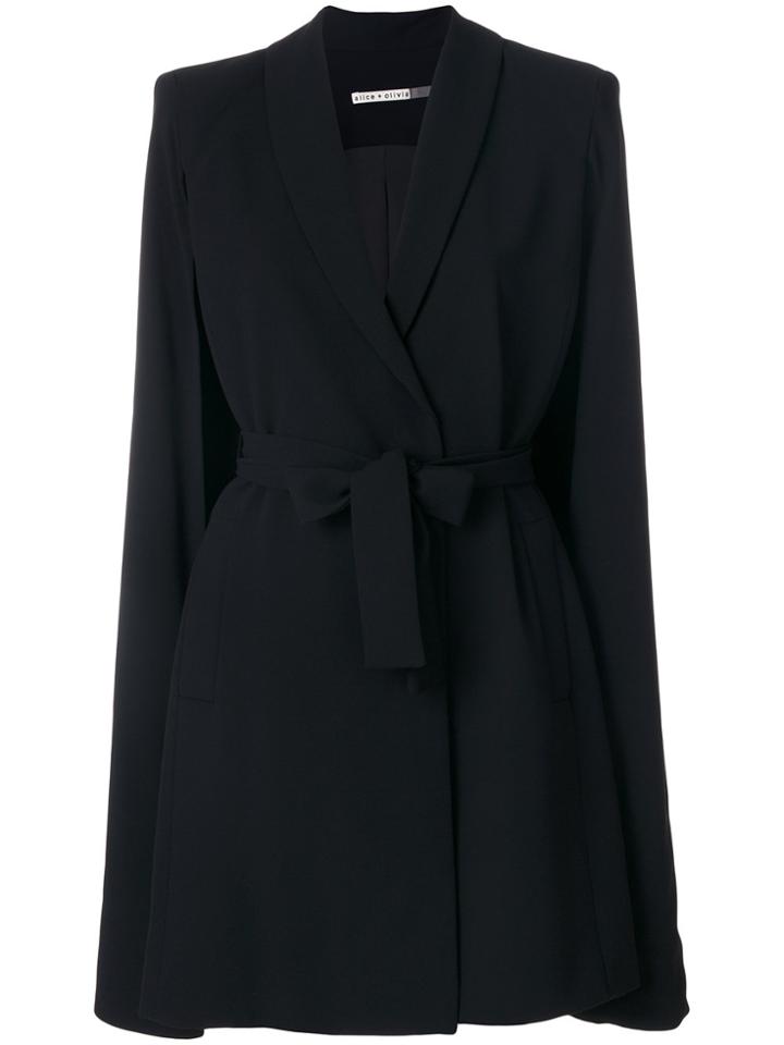 Alice+olivia Belted Cape - Black