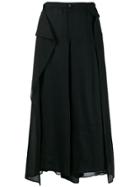 Yohji Yamamoto Layered Cropped Trousers - Black